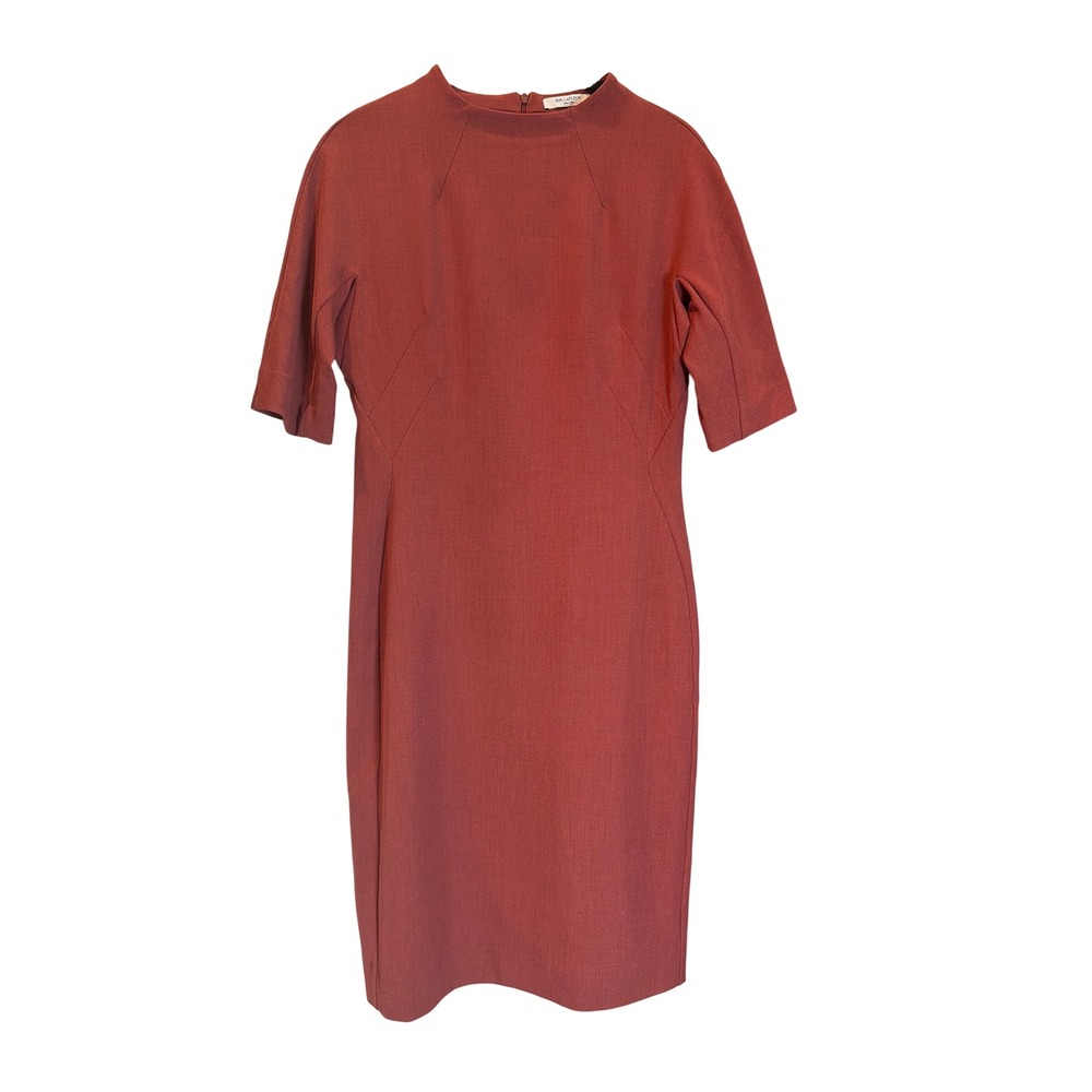 MM.LaFleur Etsuko Dress Rust Red Short Sleeve Sheath‎ Workwear Size 4